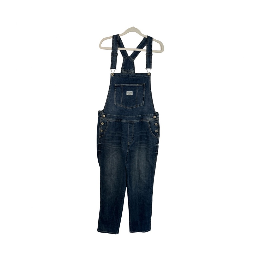 Wallflower Medium Wash Ankle Overalls. Size junior Large Cottagecore